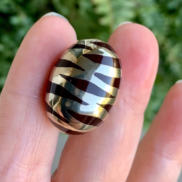 Vintage Italy Sterling Silver Clip Earrings animal print enamel Jewelry Italian - Picture 6 of 10